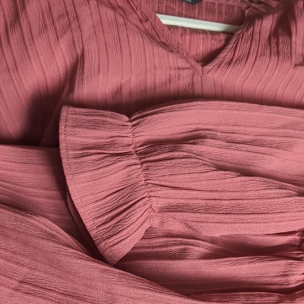 BloomChic Rose V-Neck Ruffle Blouse